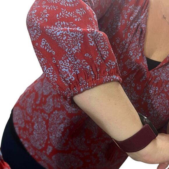 Skies Are Blue (S) Padenia Tassel Detail Split Neck Top - Stitch Fix Blouse - Picture 10 of 13